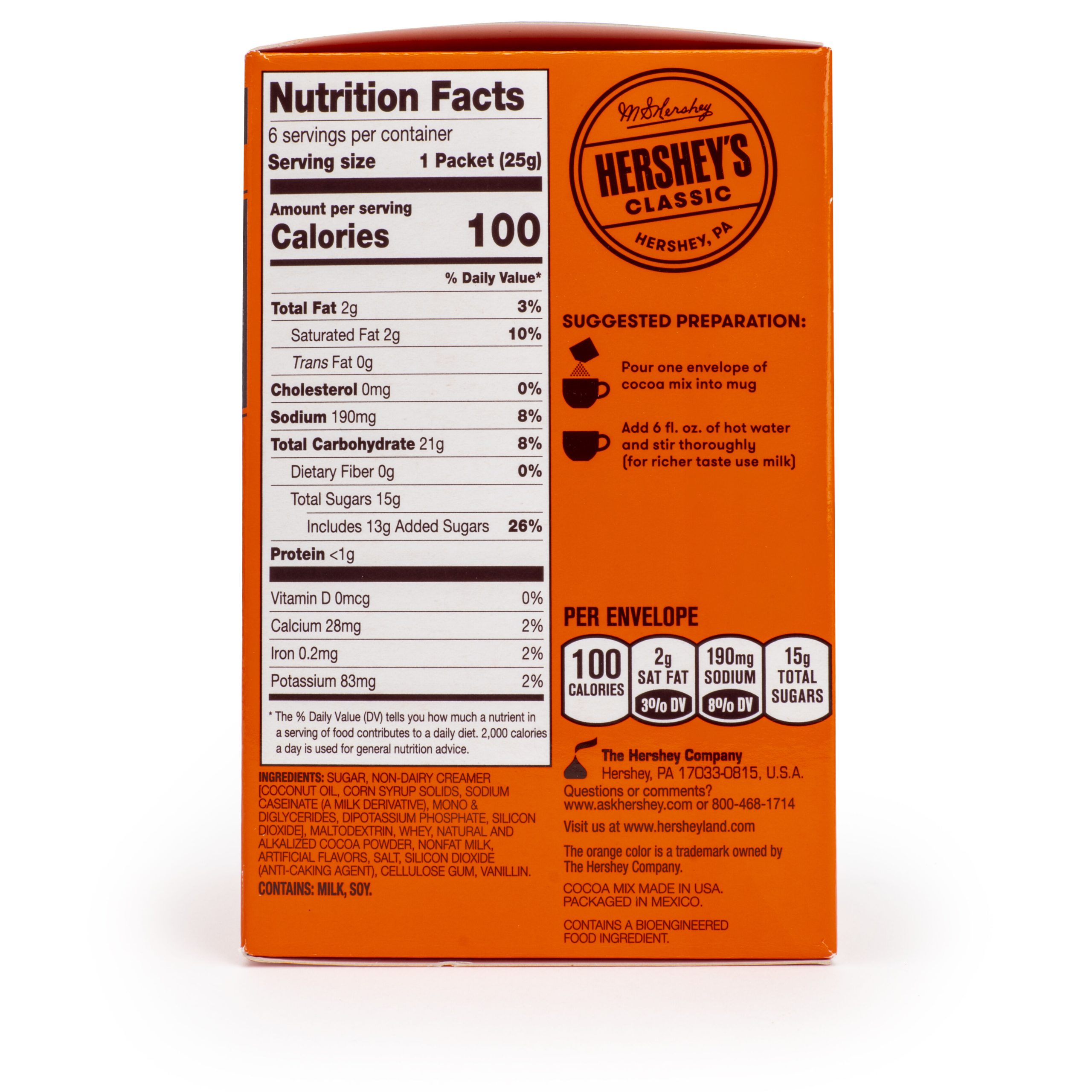 REESE’S Milk Chocolate and Peanut Butter Hot Cocoa Mix, 0.88oz (6 Count) - THE HERSHEY COMPANY