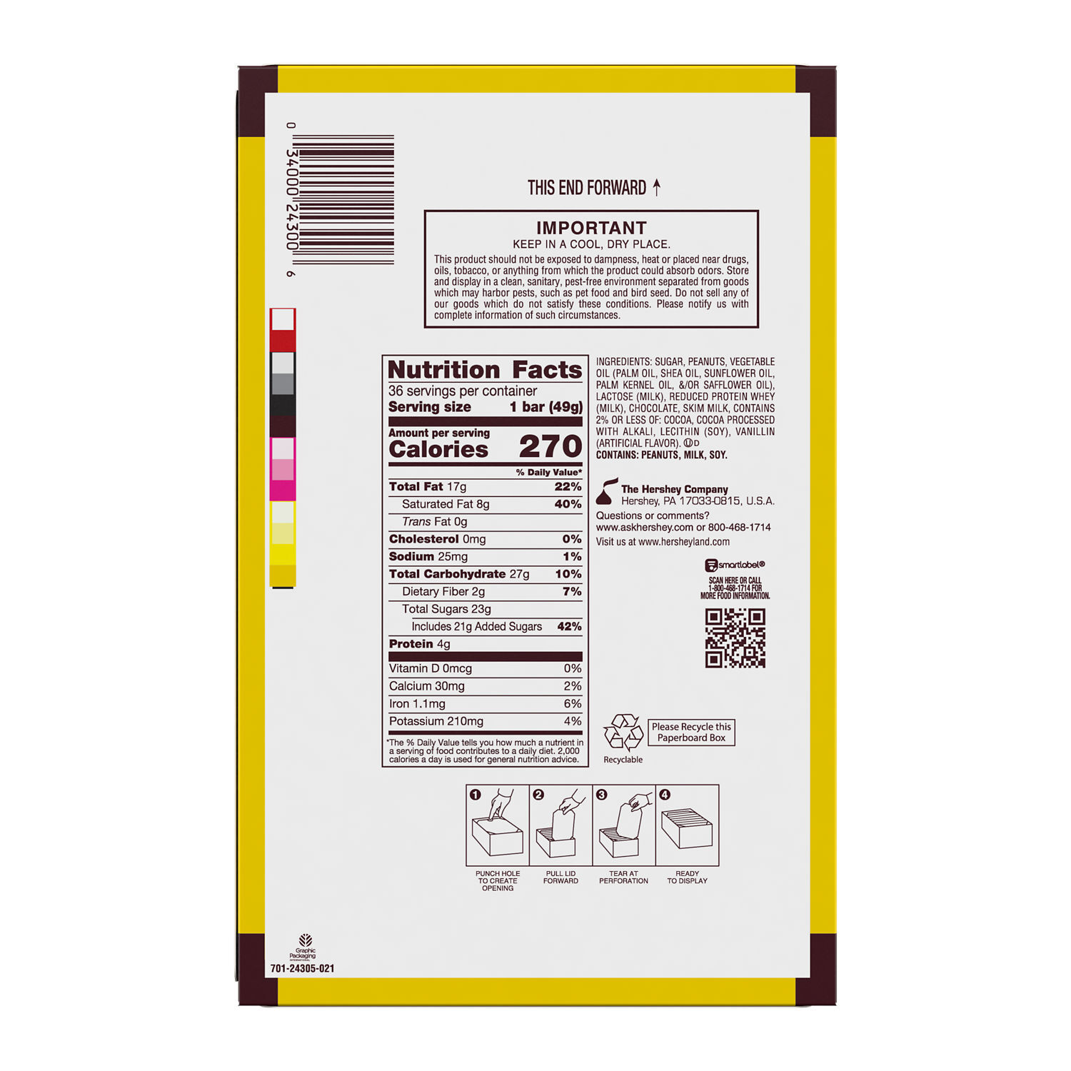 HERSHEY’S MR. GOODBAR Chocolate with Peanuts Candy Bars, 1.75 oz (36 Count) - THE HERSHEY COMPANY