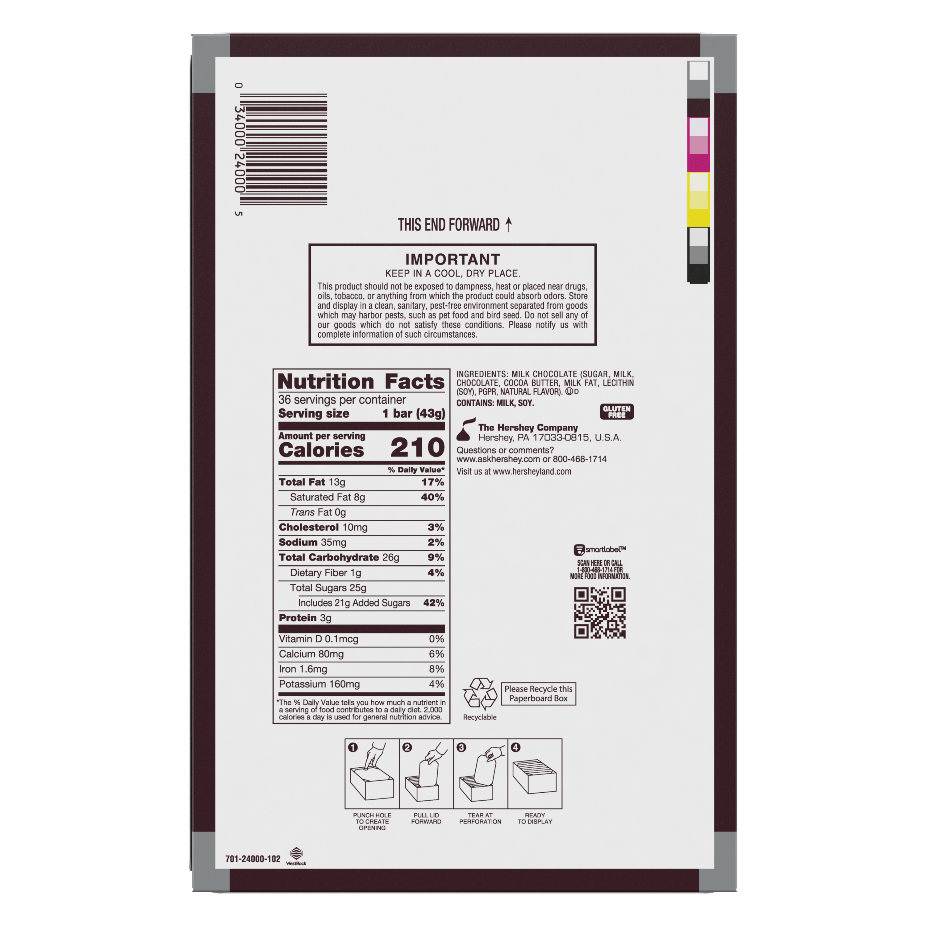 HERSHEY’S Milk Chocolate (36 Count) 1.55oz Candy Bar - THE HERSHEY COMPANY