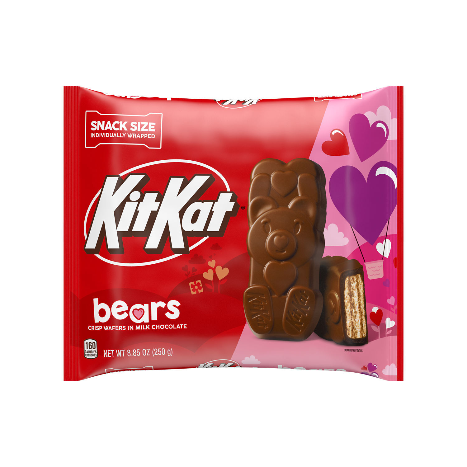 KIT KAT® Milk Chocolate Snack Size Wafer Bears, Valentine’s Candy Bag, 8.85 oz - THE HERSHEY COMPANY