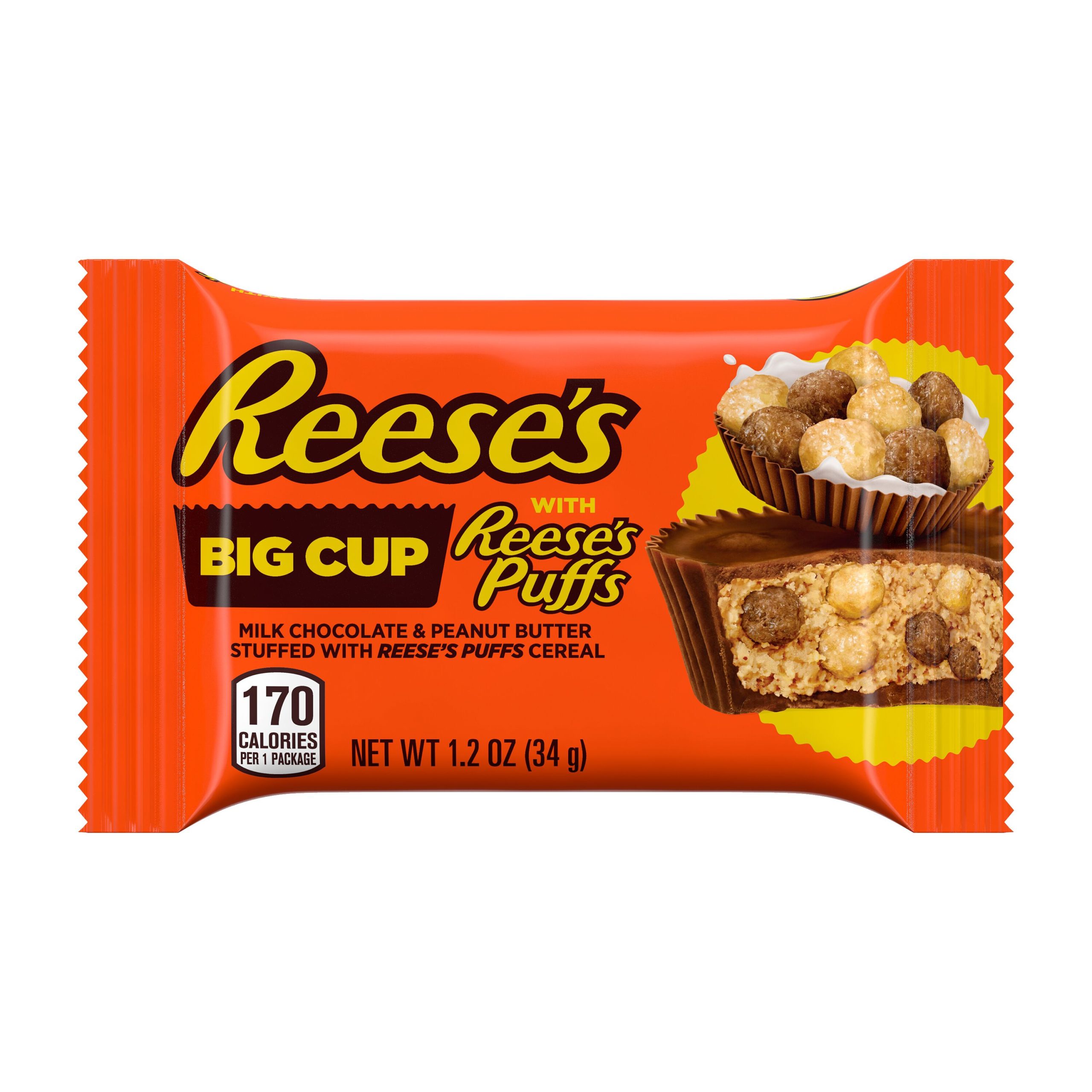 REESE’S Big Cup Milk Chocolate Peanut Butter Cups with REESE’S PUFFS Cereal Candy Packs, 1.2 oz (16 Count) - THE HERSHEY COMPANY