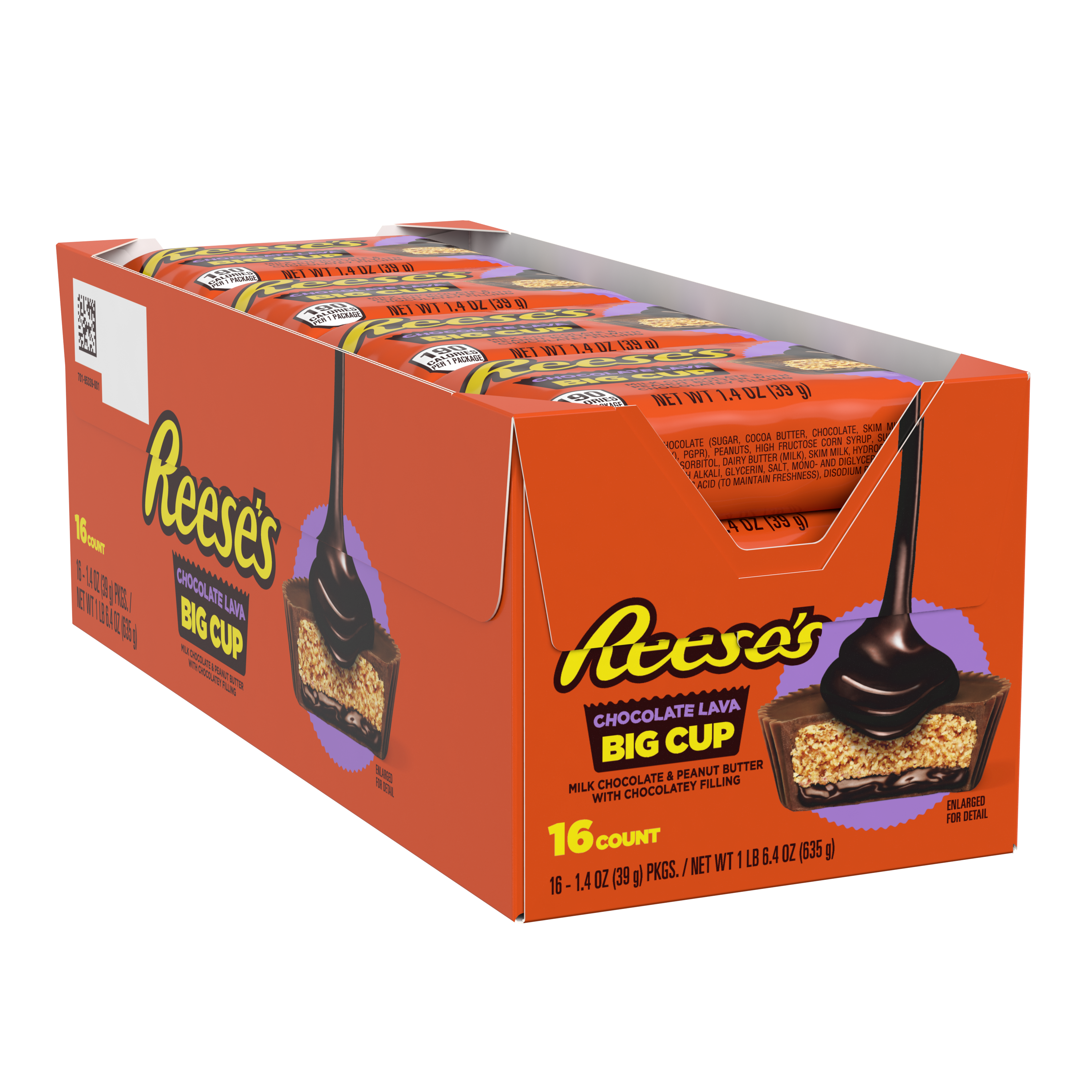 REESE’S BIG CUP Milk Chocolate Peanut Butter Cups with Chocolate Lava, 1.4 oz (16 Count) - THE HERSHEY COMPANY