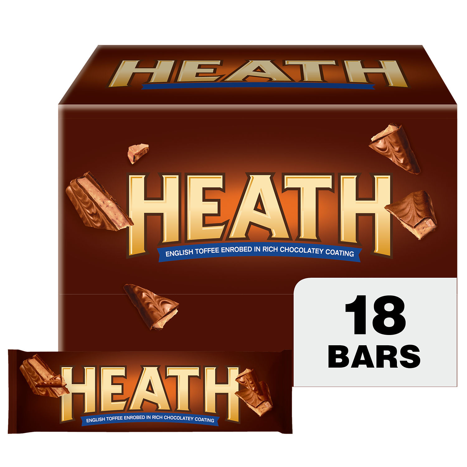 HEATH Chocolatey English Toffee Candy Bars, 1.4 oz (18 Count) - THE HERSHEY COMPANY