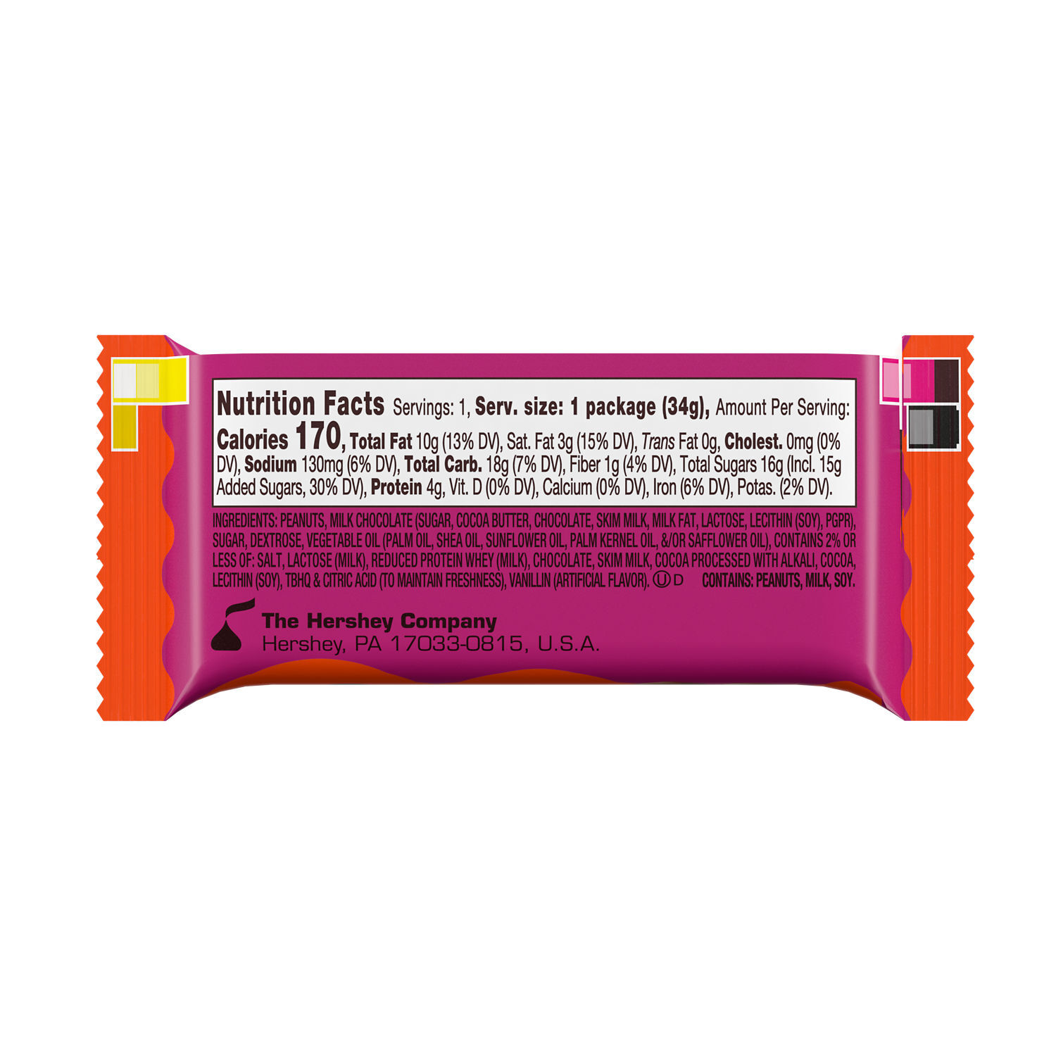 REESE’S Milk Chocolate Peanut Butter Hearts Valentine’s Candy Packs, 1.2 oz (36 Count) - THE HERSHEY COMPANY